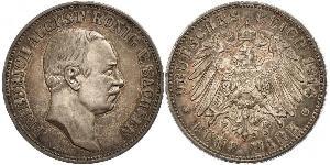 5 Mark Royaume de Saxe (1806 - 1918) Argent Frédéric-Auguste III de Saxe (1865-1932)