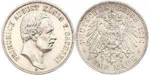 5 Mark Royaume de Saxe (1806 - 1918) Argent Frédéric-Auguste III de Saxe (1865-1932)