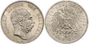 5 Mark Royaume de Saxe (1806 - 1918) Argent Albert de Saxe