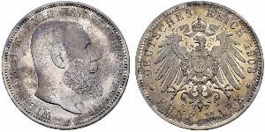 5 Mark Royaume de Wurtemberg (1806-1918) Argent Wilhelm II, German Emperor (1859-1941)