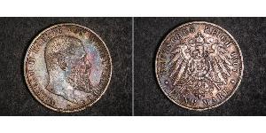 5 Mark Royaume de Wurtemberg (1806-1918) Argent Wilhelm II, German Emperor (1859-1941)