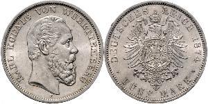 5 Mark Royaume de Wurtemberg (1806-1918) Argent Charles Ier de Wurtemberg
