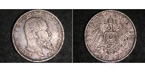 5 Mark Royaume de Wurtemberg (1806-1918) Argent Wilhelm II, German Emperor (1859-1941)