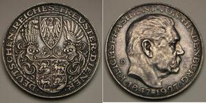 5 Mark République de Weimar (1918-1933) Argent Paul von Hindenburg