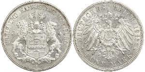 5 Mark Impero tedesco (1871-1918) / Amburgo Argento 