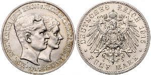 5 Mark Ducato di Brunswick (1815 - 1918) Argento Ernesto Augusto III di Brunswick (1887 - 1953)