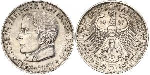 5 Mark Germania Ovest (1949-1990) Argento Joseph Freiherr von Eichendorff