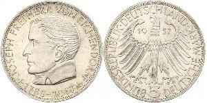5 Mark Germania Ovest (1949-1990) Argento Joseph Freiherr von Eichendorff