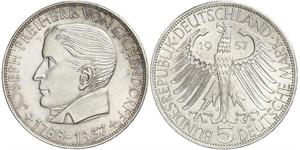 5 Mark Germania Ovest (1949-1990) Argento Joseph Freiherr von Eichendorff