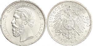 5 Mark Grand Duchy of Baden (1806-1918) Argento Federico I di Baden (1826 - 1907)