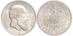 5 Mark Grand Duchy of Baden (1806-1918) Argento Federico I di Baden (1826 - 1907)