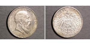 5 Mark Grand Duchy of Baden (1806-1918) Argento Federico I di Baden (1826 - 1907)
