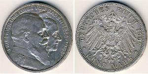 5 Mark Grand Duchy of Baden (1806-1918) / Impero tedesco (1871-1918) Argento Federico I di Baden (1826 - 1907)