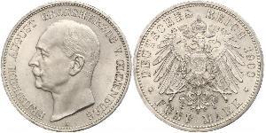 5 Mark Grand Duchy of Oldenburg (1814 - 1918) Argento Federico Augusto III di Sassonia (1865-1932)