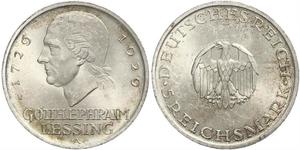5 Mark Impero tedesco (1871-1918) Argento Gotthold Ephraim Lessing