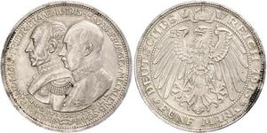 5 Mark Meclemburgo-Schwerin (1352-1918) Argento Frederick Francis IV, Grand Duke of Mecklenburg (1882 - 1945)