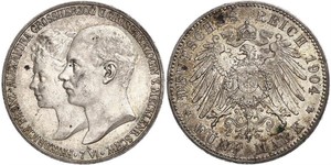 5 Mark Meclemburgo-Schwerin (1352-1918) Argento Frederick Francis IV, Grand Duke of Mecklenburg (1882 - 1945)