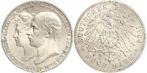 5 Mark Meclemburgo-Schwerin (1352-1918) Argento Frederick Francis IV, Grand Duke of Mecklenburg (1882 - 1945)