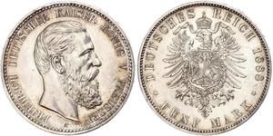 5 Mark Regno di Prussia (1701-1918) Argento Federico III di Germania (1831-1888)