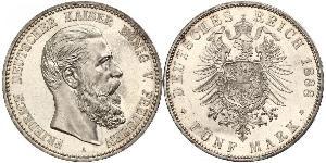 5 Mark Regno di Prussia (1701-1918) Argento Federico III di Germania (1831-1888)