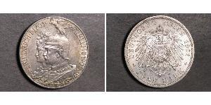 5 Mark Regno di Prussia (1701-1918) Argento Wilhelm II, German Emperor (1859-1941)
