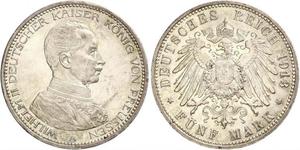 5 Mark Regno di Prussia (1701-1918) Argento Wilhelm II, German Emperor (1859-1941)