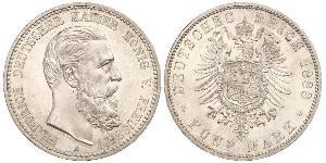 5 Mark Regno di Prussia (1701-1918) Argento Federico III di Germania (1831-1888)
