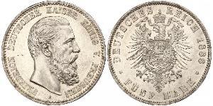 5 Mark Regno di Prussia (1701-1918) Argento Federico III di Germania (1831-1888)