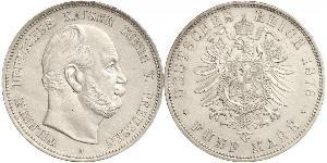 5 Mark Regno di Prussia (1701-1918) Argento Wilhelm I, German Emperor (1797-1888)