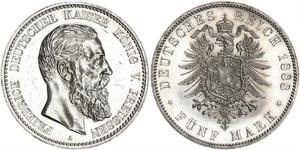 5 Mark Regno di Prussia (1701-1918) Argento Federico III di Germania (1831-1888)