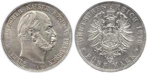 5 Mark Regno di Prussia (1701-1918) Argento Wilhelm I, German Emperor (1797-1888)
