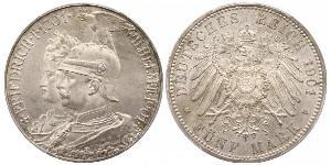 5 Mark Regno di Prussia (1701-1918) Argento Wilhelm II, German Emperor (1859-1941)