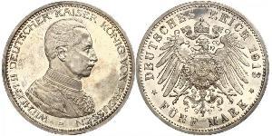 5 Mark Regno di Prussia (1701-1918) Argento Wilhelm II, German Emperor (1859-1941)