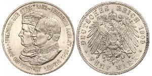 5 Mark Regno di Sassonia (1806 - 1918) Argento Federico Augusto III di Sassonia (1865-1932)
