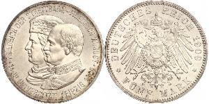 5 Mark Regno di Sassonia (1806 - 1918) Argento Federico Augusto III di Sassonia (1865-1932)