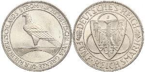 5 Mark Repubblica di Weimar (1918-1933) Argento 