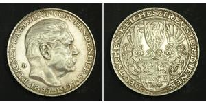 5 Mark Repubblica di Weimar (1918-1933) Argento Paul von Hindenburg