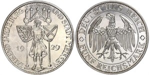 5 Mark Repubblica di Weimar (1918-1933) Argento 