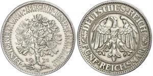 5 Mark Repubblica di Weimar (1918-1933) / Germania Argento 