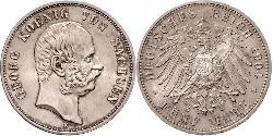 5 Mark Regno di Sassonia (1806 - 1918) Argento Giorgio di Sassonia