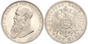5 Mark Sassonia-Meiningen (1680 - 1918) Argento Giorgio II di Sassonia-Meiningen