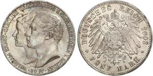 5 Mark Sassonia-Weimar-Eisenach (1809 - 1918) Argento Guglielmo Ernesto di Sassonia-Weimar-Eisenach