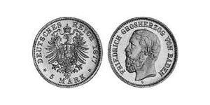 5 Mark Grand Duchy of Baden (1806-1918) Gold Friedrich I. (Baden, Großherzog) (1826 - 1907)