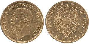 5 Mark Grand Duchy of Baden (1806-1918) Gold Frederick I, Grand Duke of Baden (1826 - 1907)