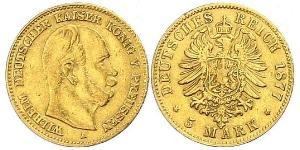5 Mark Kingdom of Prussia (1701-1918) Gold Wilhelm I, German Emperor (1797-1888)