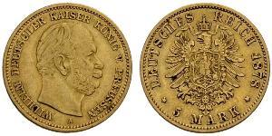 5 Mark Königreich Preußen (1701-1918) Gold Wilhelm I, German Emperor (1797-1888)