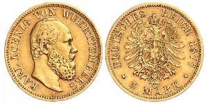 5 Mark Königreich Württemberg (1806-1918) Gold Karl (Württemberg)