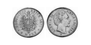 5 Mark Royaume de Bavière (1806 - 1918) Or Louis II de Bavière (1845-1886)(1845 – 1886)