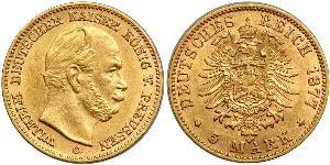 5 Mark Royaume de Prusse (1701-1918) Or Wilhelm I, German Emperor (1797-1888)