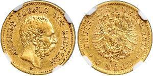 5 Mark Royaume de Saxe (1806 - 1918) Or 